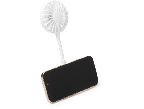 Ventilador de mano Denison recargable con mosquetón Blanco detalle 2