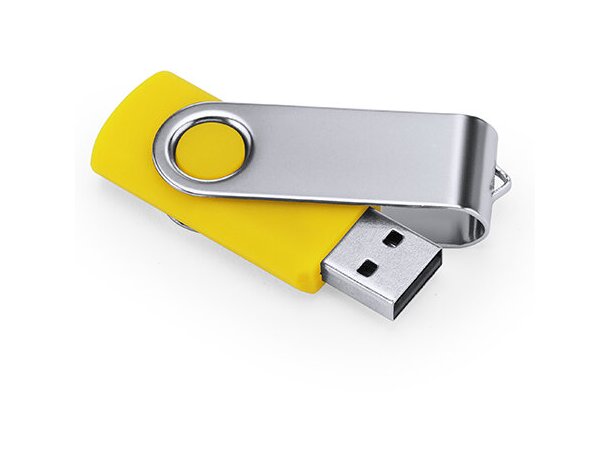 Memoria USB Marvin 16 GB con chip original y clip giratorio Amarillo detalle 9