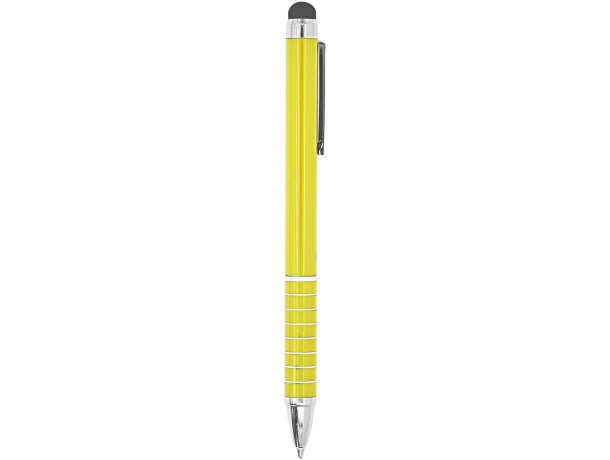 Bolígrafo metálico de aluminio puntero táctil tinta azul Amarillo detalle 8
