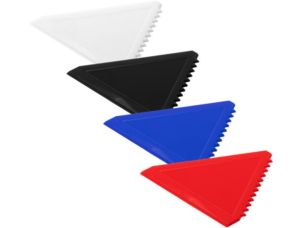 Rascador de hielo para regalar de forma triangular en plástico Alsen Blanco detalle 2