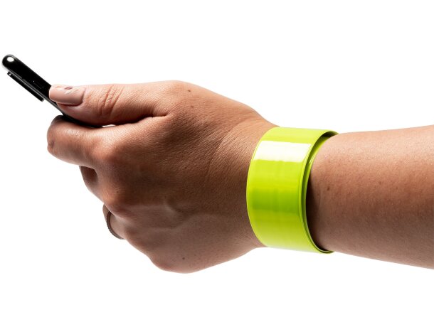 Pulsera reflectante Yuma autoajustable amarillo fluor Amarillo fluor detalle 3