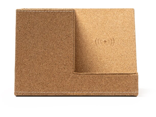 Portalápices Promet corcho natural cargador inalámbrico 5W USB Crudo detalle 5