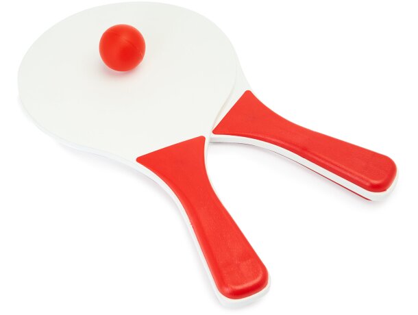 Juego de tenis para merchandising madera de colores variados Feroe Blanco detalle 2