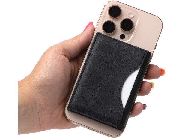 Tarjetero Karty de PU reciclado con cierre magnético Negro detalle 4