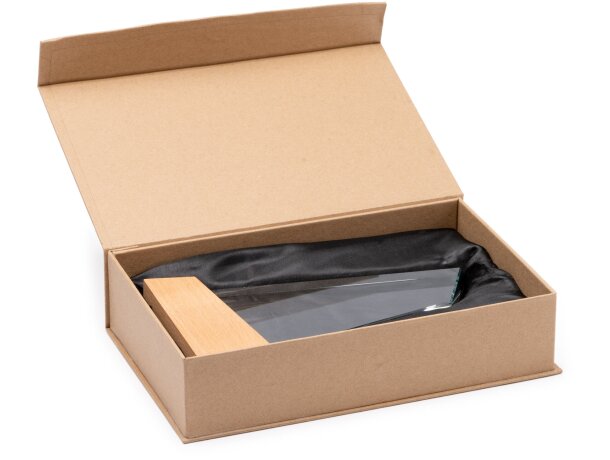 Trofeo Navis transparente de cristal y bambú Transparente detalle 1