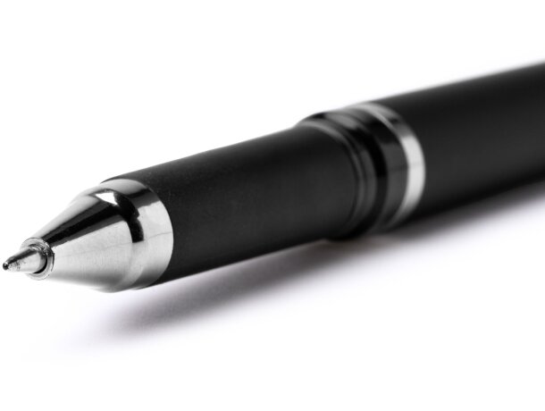 Bolígrafo Cormak con tinta gel azul y acabado mate antideslizante Negro detalle 1