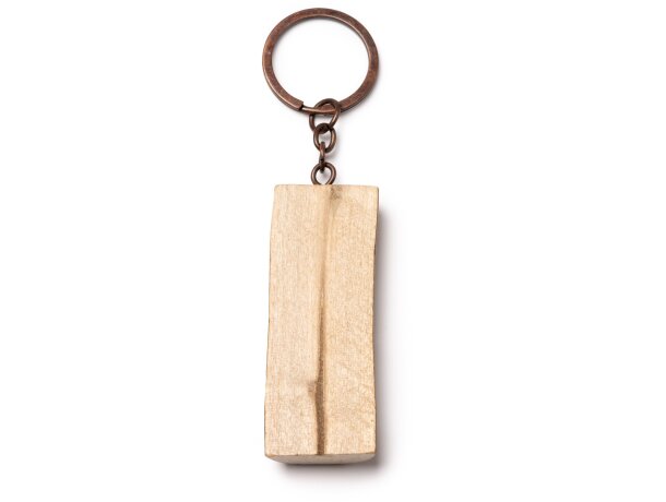 Llavero Telmon de madera natural con anilla metálica Crudo detalle 1