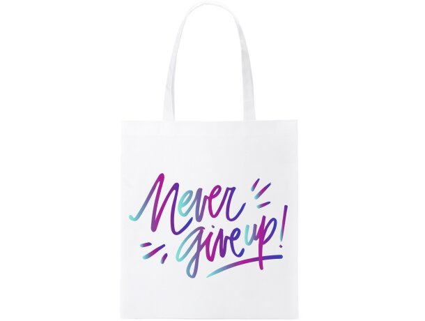 Bolsa tejido no tejido personalizada Mito Blanco detalle 2