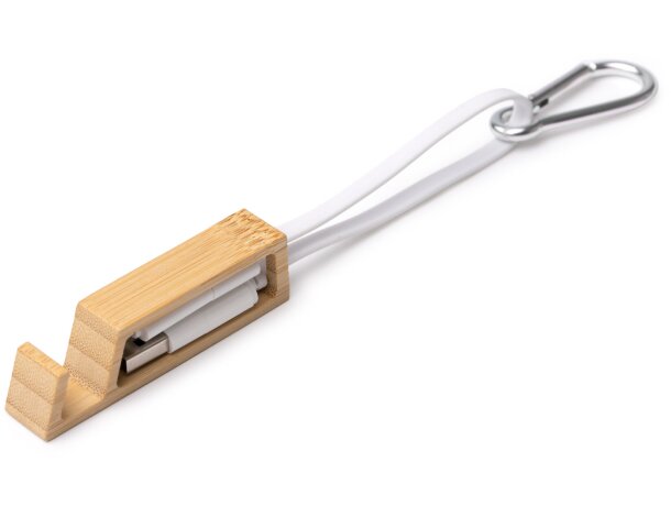 Cable Boeme crudo bambú 4 en 1 con soporte smartphone Crudo detalle 4
