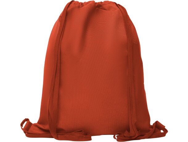 Mochila saco Zorzal poliéster 600D bolsillo cremallera cordones Rojo detalle 24