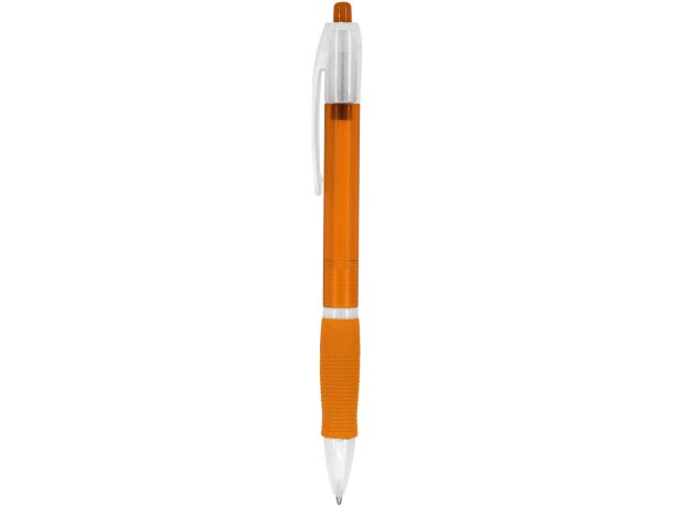 Bolígrafos originales con pulsador translúcido y tinta azul Ontario Naranja detalle 19