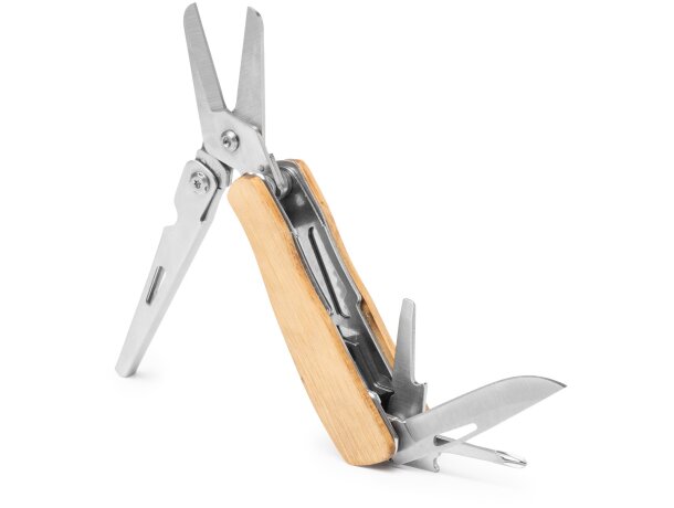 Multiherramienta Fusco acero inoxidable bambú 4 en 1 Crudo detalle 2