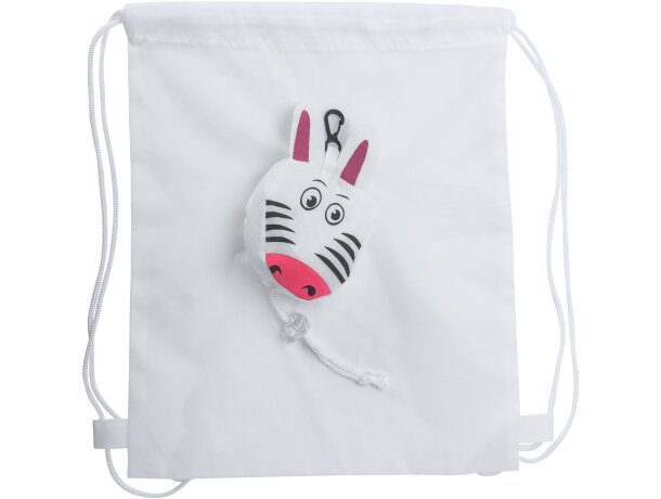 Mochila infantil poliéster 190T Zebra detalle 9