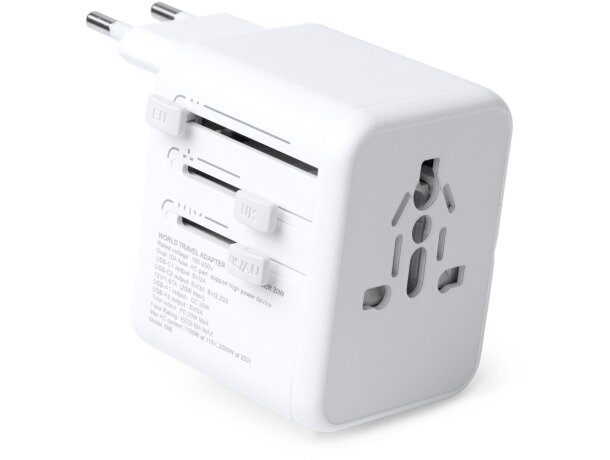 Adaptador de viaje Watik con USB-C y carga rápida 20W Blanco detalle 6