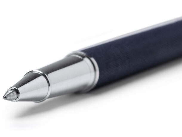 Bolígrafo Lomox negro RPET con cuerpo metálico y tinta azul Negro detalle 2