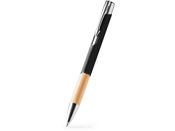 Bolígrafo de metal pulsador de aluminio tinta azul Borux Blanco detalle 3