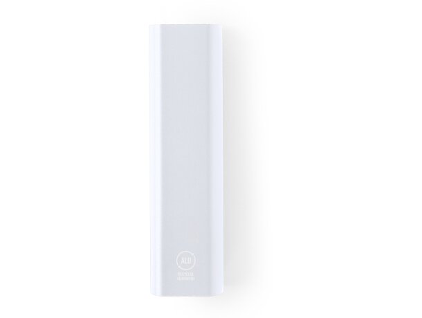 Powerbank corporativo 2600 mAh de aluminio Bony Blanco detalle 4