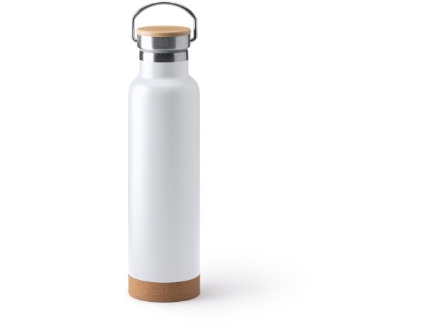 Bidón térmico Vader corporativa 650 ml acero reciclado bambú Blanco detalle 4