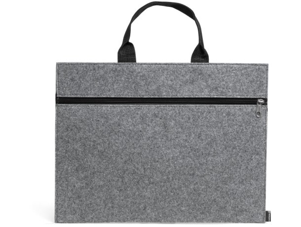 Portadocumentos Sona fieltro reciclado vigoré gris cremallera Gris detalle 3