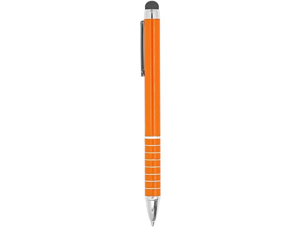 Bolígrafo metálico de aluminio puntero táctil tinta azul Naranja detalle 15