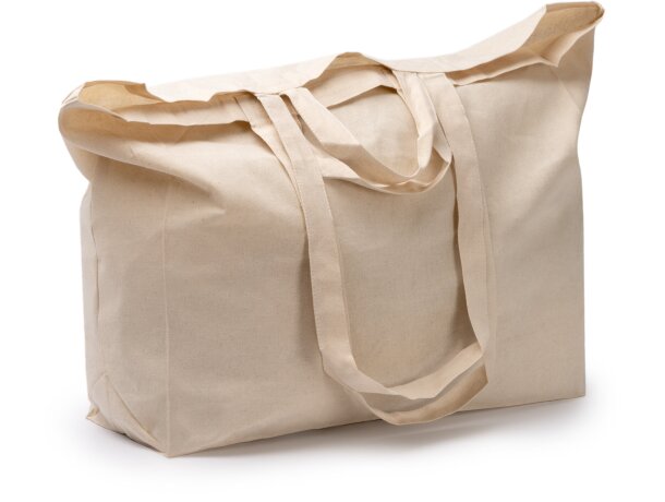 Bolsa algodón Mitxu natural con doble asa reforzada Crudo detalle 3