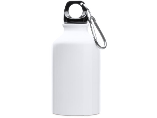 Bidón Yaca de aluminio 330 ml con mosquetón y tapa antigoteo Blanco detalle 3