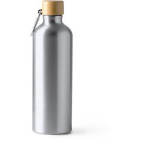Bidón Broly aluminio plata tapón bambú sostenible