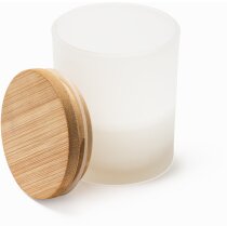 Vela Vanila vainilla cristal translúcido bambú