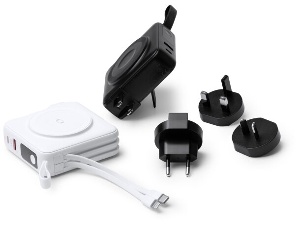 Batería externa Fremont 10000 mAh con carga inalámbrica 15W Blanco detalle 4