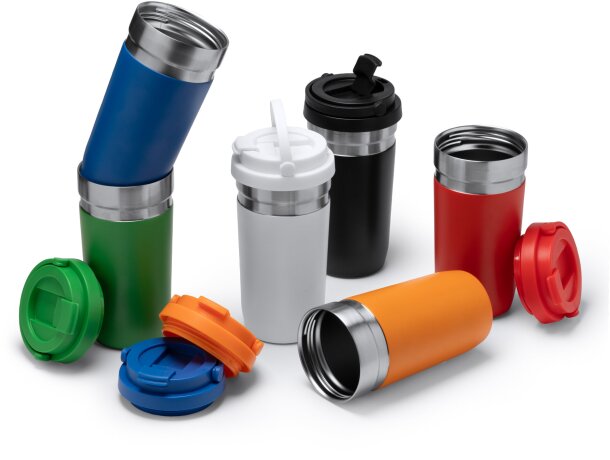 Vaso térmico Gredos con asa de acero inoxidable 550ml Blanco detalle 3