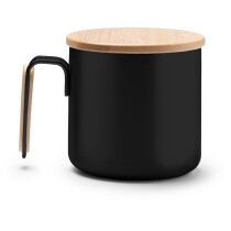 Taza térmica con asa de bambú y diseño sostenible