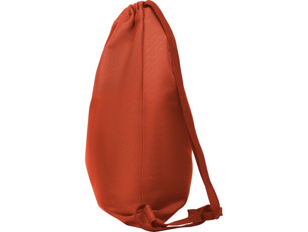 Mochila saco Zorzal poliéster 600D bolsillo cremallera cordones Rojo detalle 25