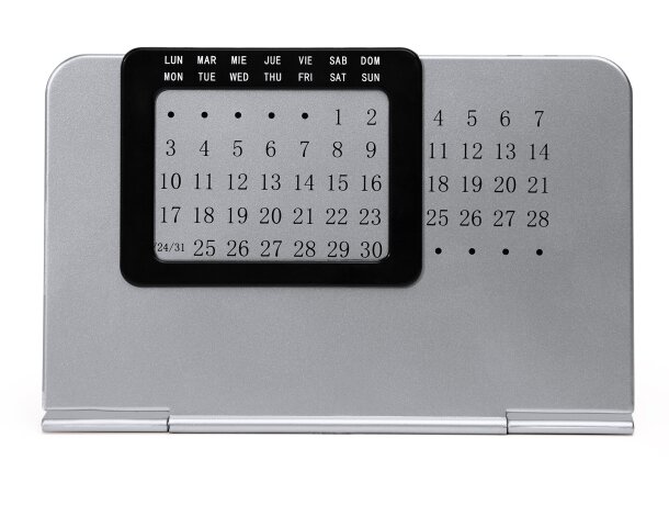 Calendario sobremesa perpetuo de pl&aacute;stico Fenix Plata detalle 4