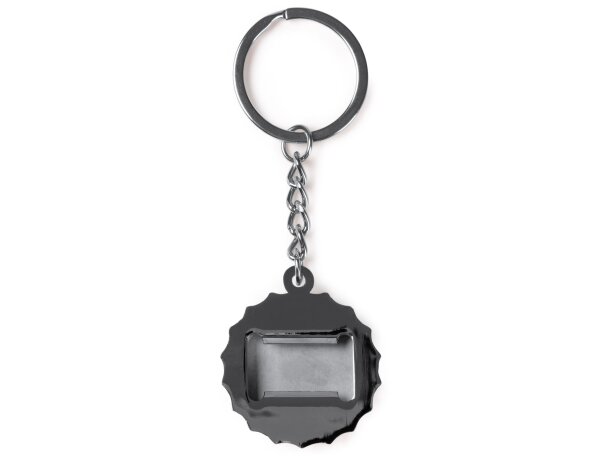 Llavero abridor Dupont con bambú y acabado cromado Plata detalle 2