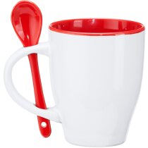 Taza Akebia personalizada cerámica 350ml bicolor cuchara incluida