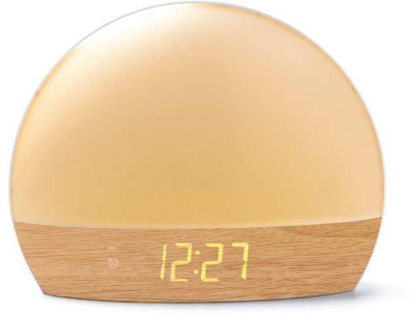 Lámpara despertador Namur con luz progresiva y carga USB Crudo detalle 2