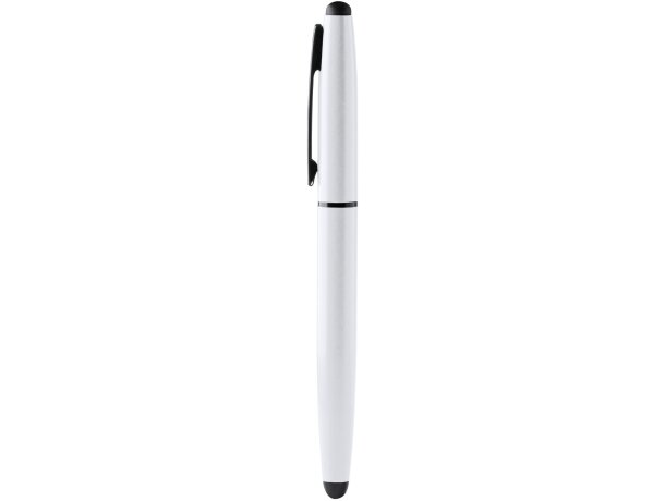 Bolígrafo roller Kurua aluminio reciclado con puntero táctil Blanco detalle 4