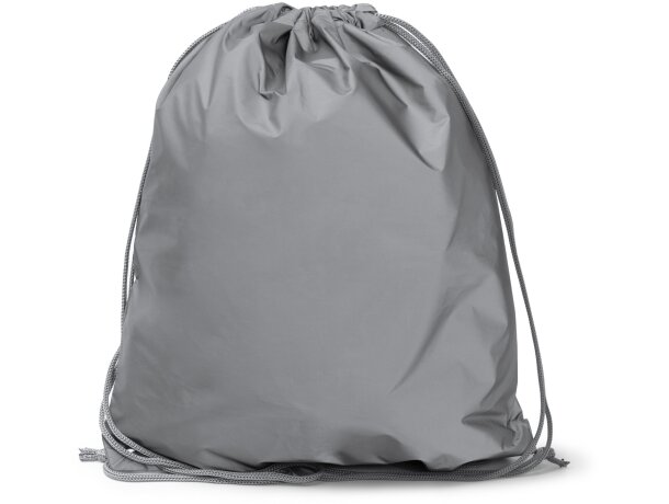 Mochila de cuerdas Lazar con detalles reflectantes poliéster 210D Gris detalle 3