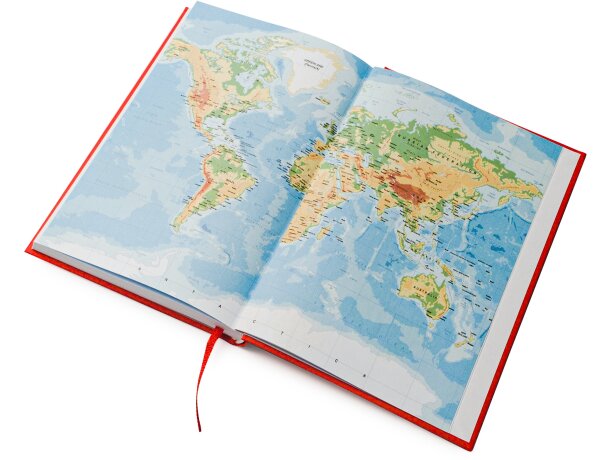 Agenda para profesores promocional Horus con cubierta acolchada y mapas Blanco detalle 3