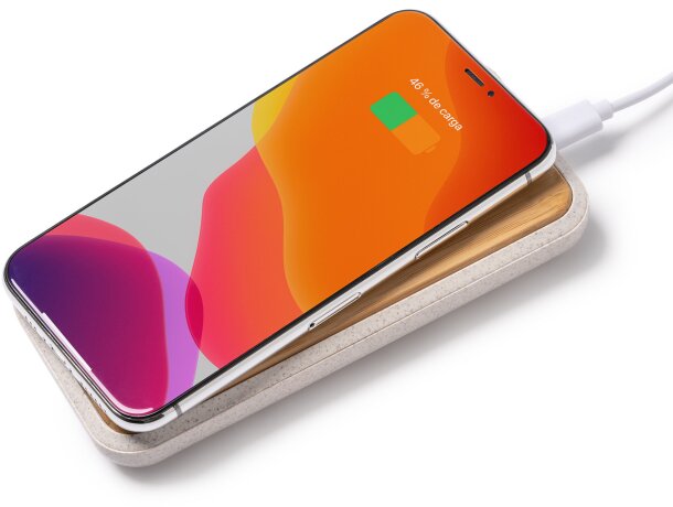 Powerbank 10000 mah bambú Blaster Crudo detalle 1