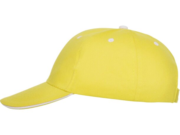 Gorras béisbol cierre velcro de algodón 260 g/m2 Panel Amarillo detalle 15