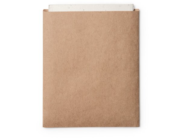 Libretas ecológicas corporativas Sagra con cubiertas de papel con semillas Crudo detalle 8