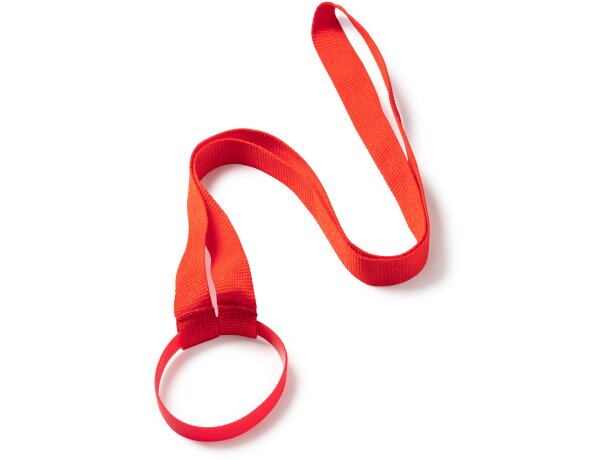 Lanyard Aldaz con posavasos integrado y banda de silicona Blanco detalle 4