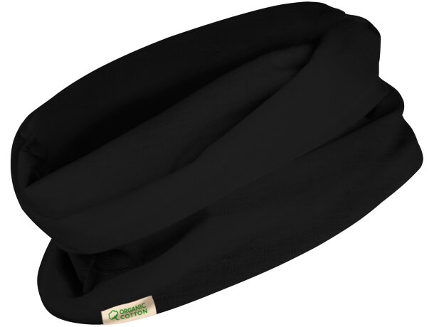 Braga de cuello personalizada Delun algodón orgánico 150g unisex Negro detalle 2