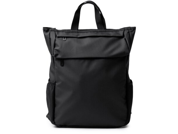 Mochila Seidel con compartimento portátil y doble bolsillo frontal Negro detalle 3