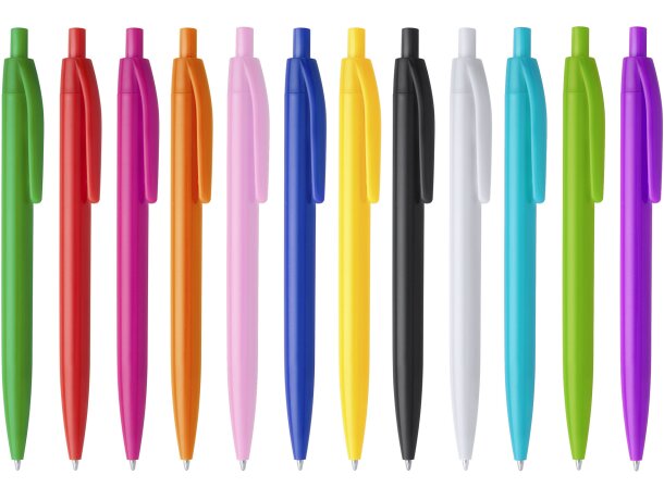 Bolígrafos con nombre para empresas con pulsador tinta 2 colores Stix Blanco detalle 3
