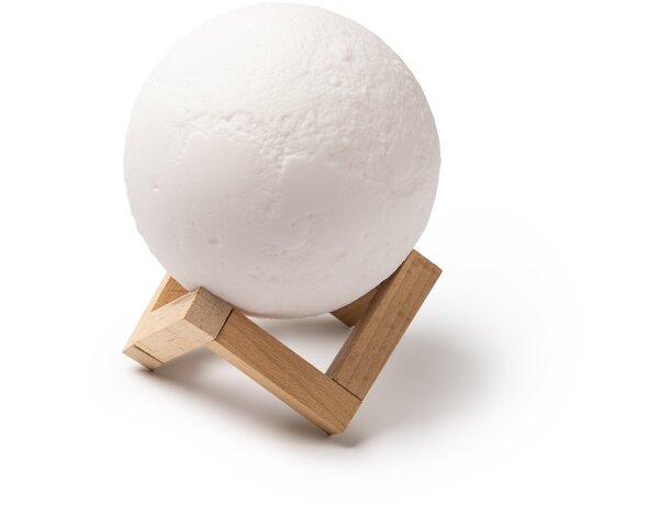 Altavoz Moon Bluetooth con lámpara LED regulable y base madera Blanco detalle 4