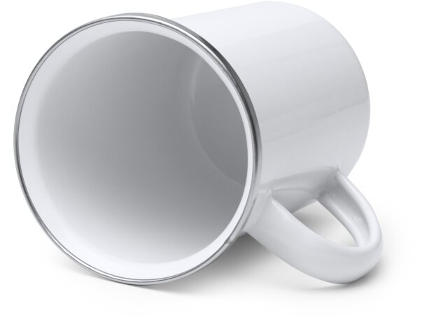 Taza Alepo blanco metal esmaltado 380 ml con sublimación Blanco detalle 1
