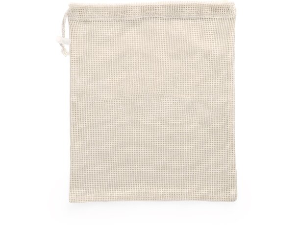 Bolsa 100% algodón eco rejilla 120 g/m2 Crudo detalle 3