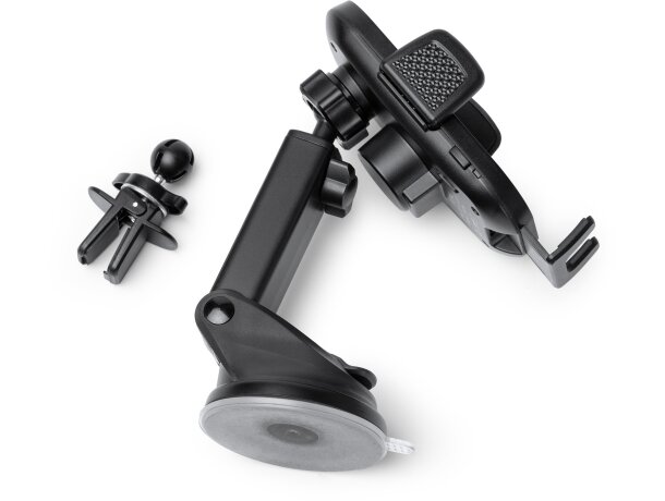 Soporte cargador inalámbrico Yoldix 15W para coche negro Negro detalle 3